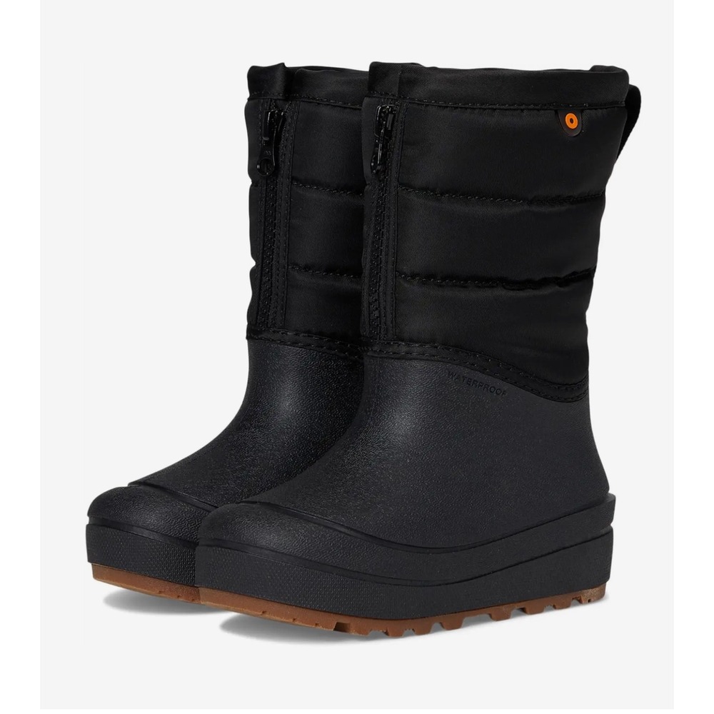 Bogs Kids Snow Black Shell Zip Solid Waterproof Winter Boots Size 7